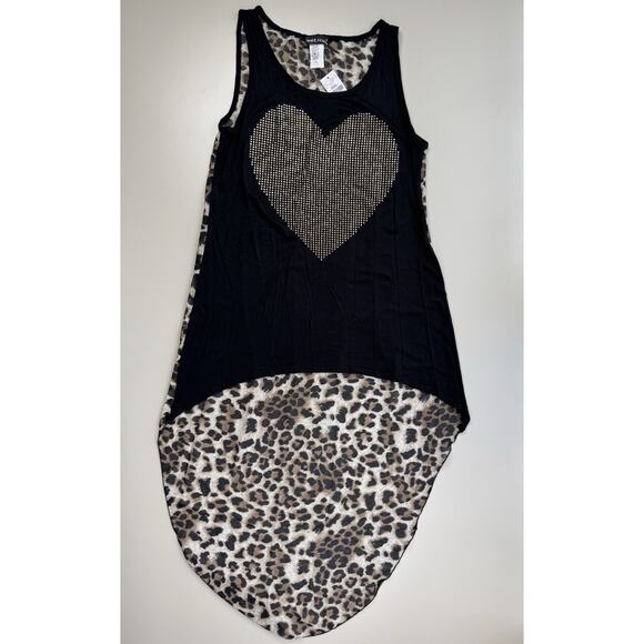 Vintage Wet Seal Cheetah Bedazzled Women’s Top Size S High Low Y2K Millennial - Picture 4 of 13
